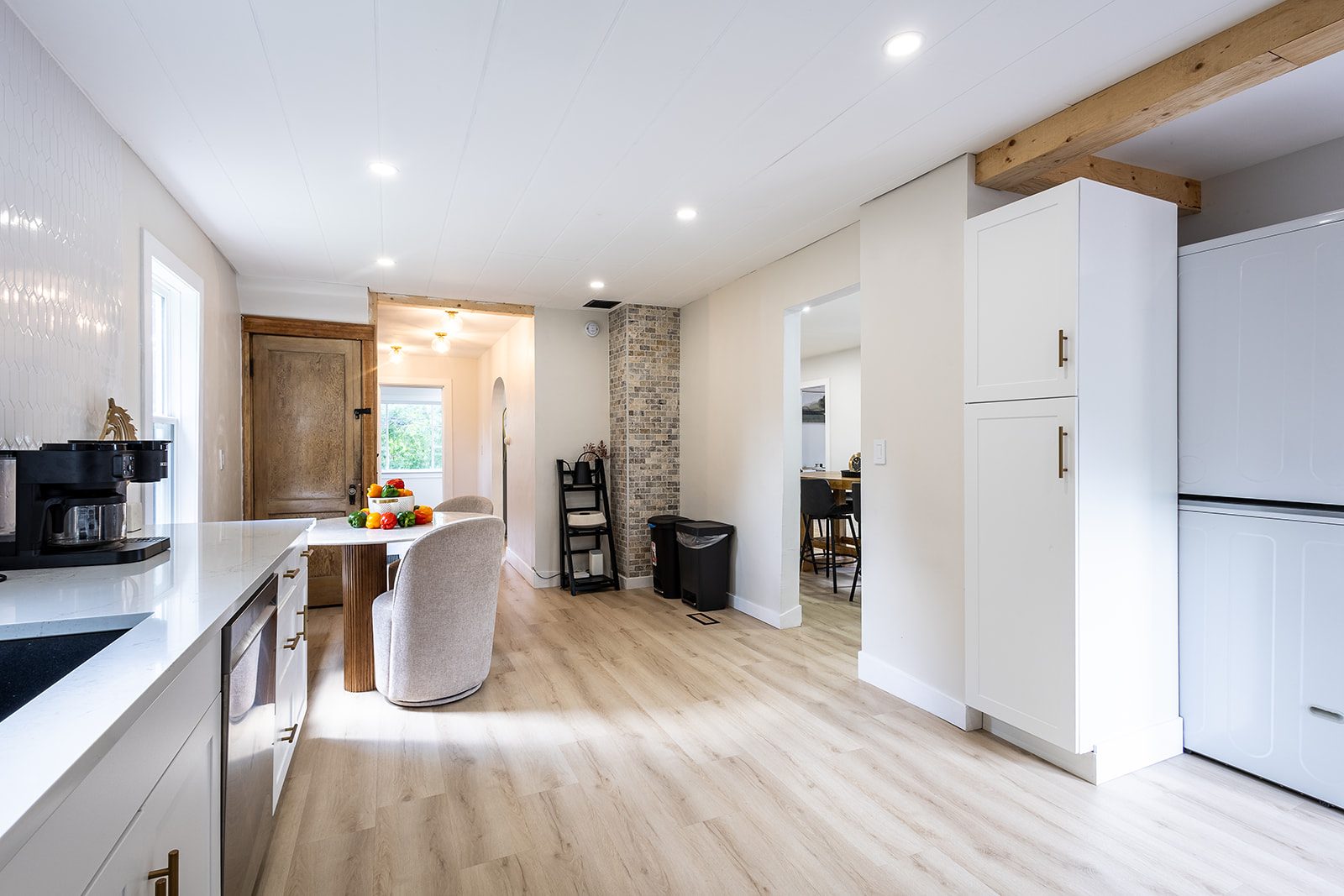 Hallway toward laundry and pantry